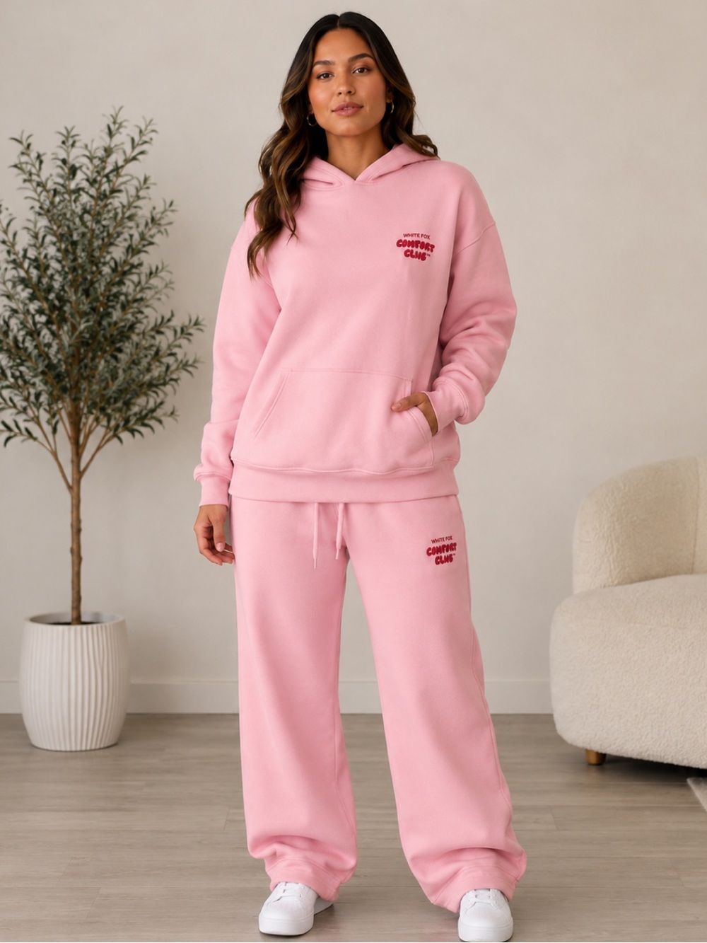 White Fox Boutique Pink Oversize Hoodie